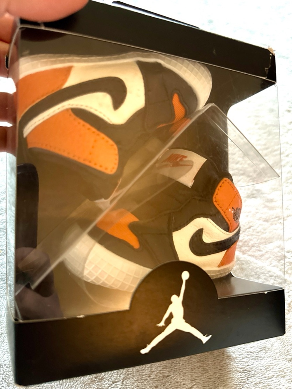 Nike Air Jordan 1 Crib Bootie - Sail/Black-Starfish - 2C NEW IN BOX - Picture 5 of 6